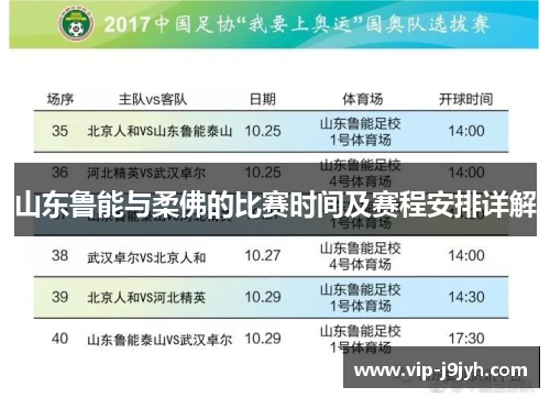山东鲁能与柔佛的比赛时间及赛程安排详解